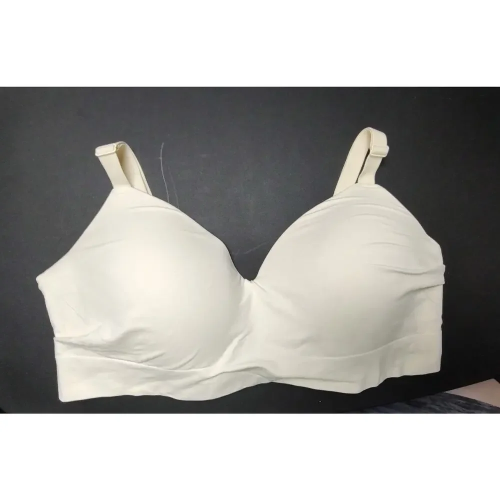Truekind Supportive Comfort Wireless Shaping Plunge Bra White 3xl (40G/ 40H/I)